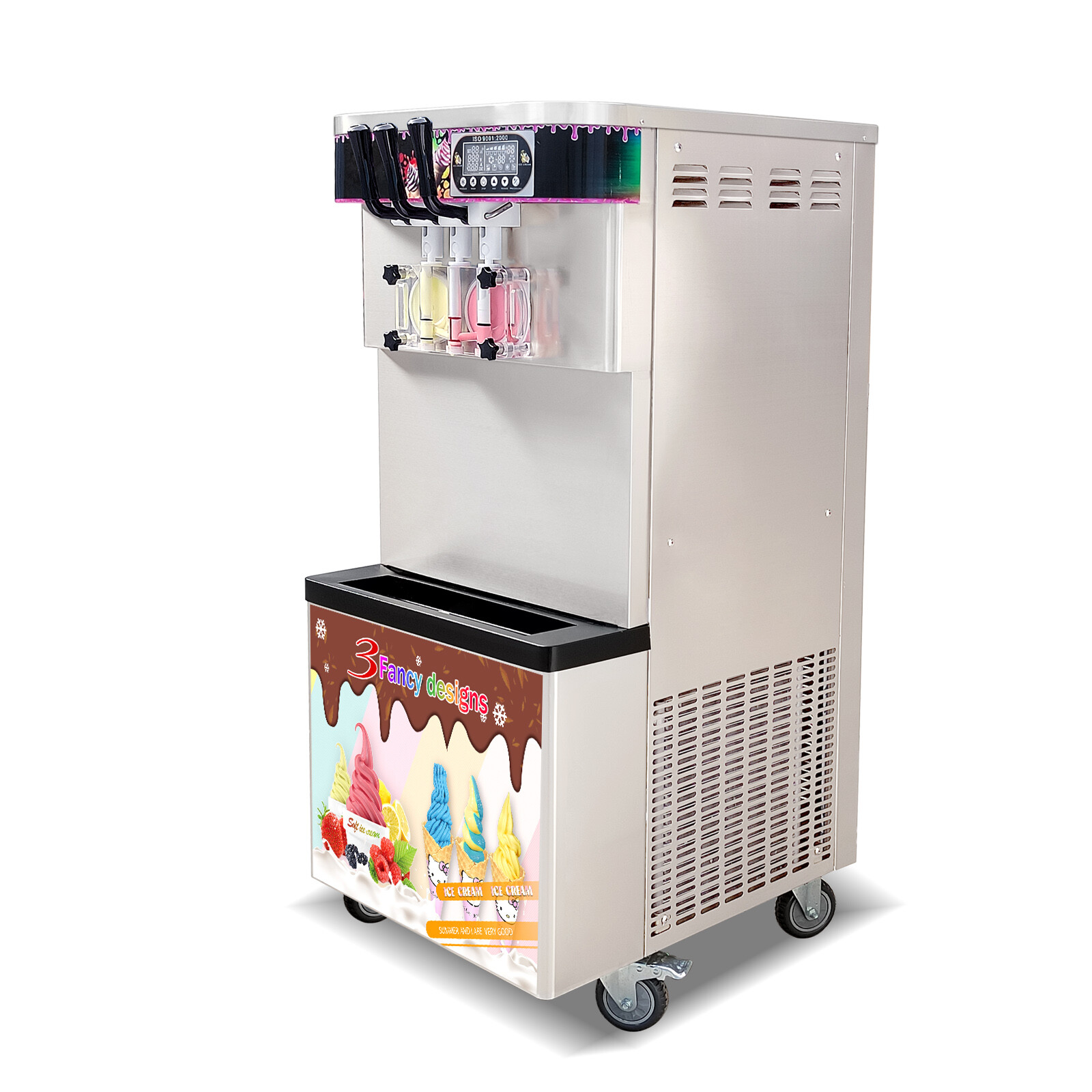 Kolice Commercial 3 flavors Soft Ice Cream Machine, 2+1 mixed flavors