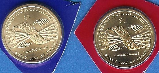 2010 P D BU Satin Sacagawea Native American Dollars-2 Coins