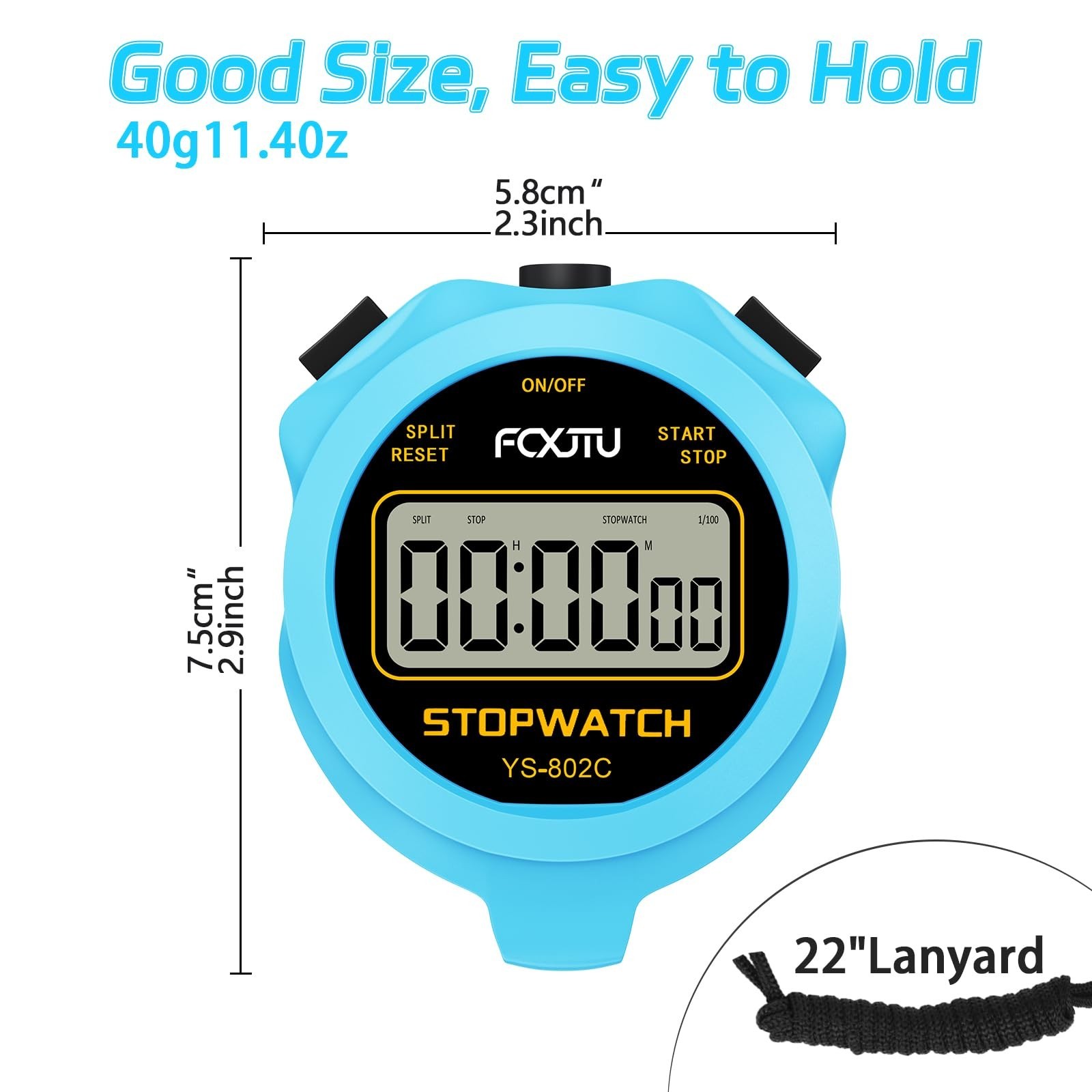FCXJTU 2Pack Simple Basic Stopwatch Timer, Only Stopwatch Mode No Bells, No C...