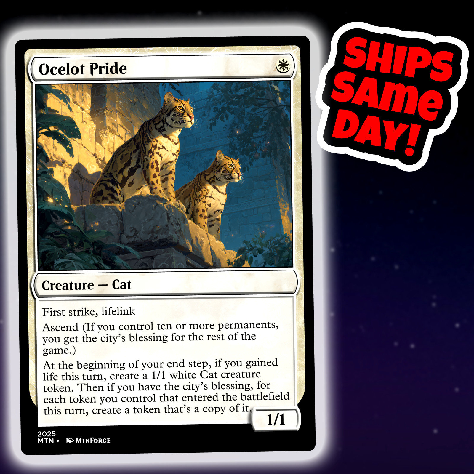Ocelot Pride - Custom Art Magic: The Gathering Playtest Card - Commander EDH