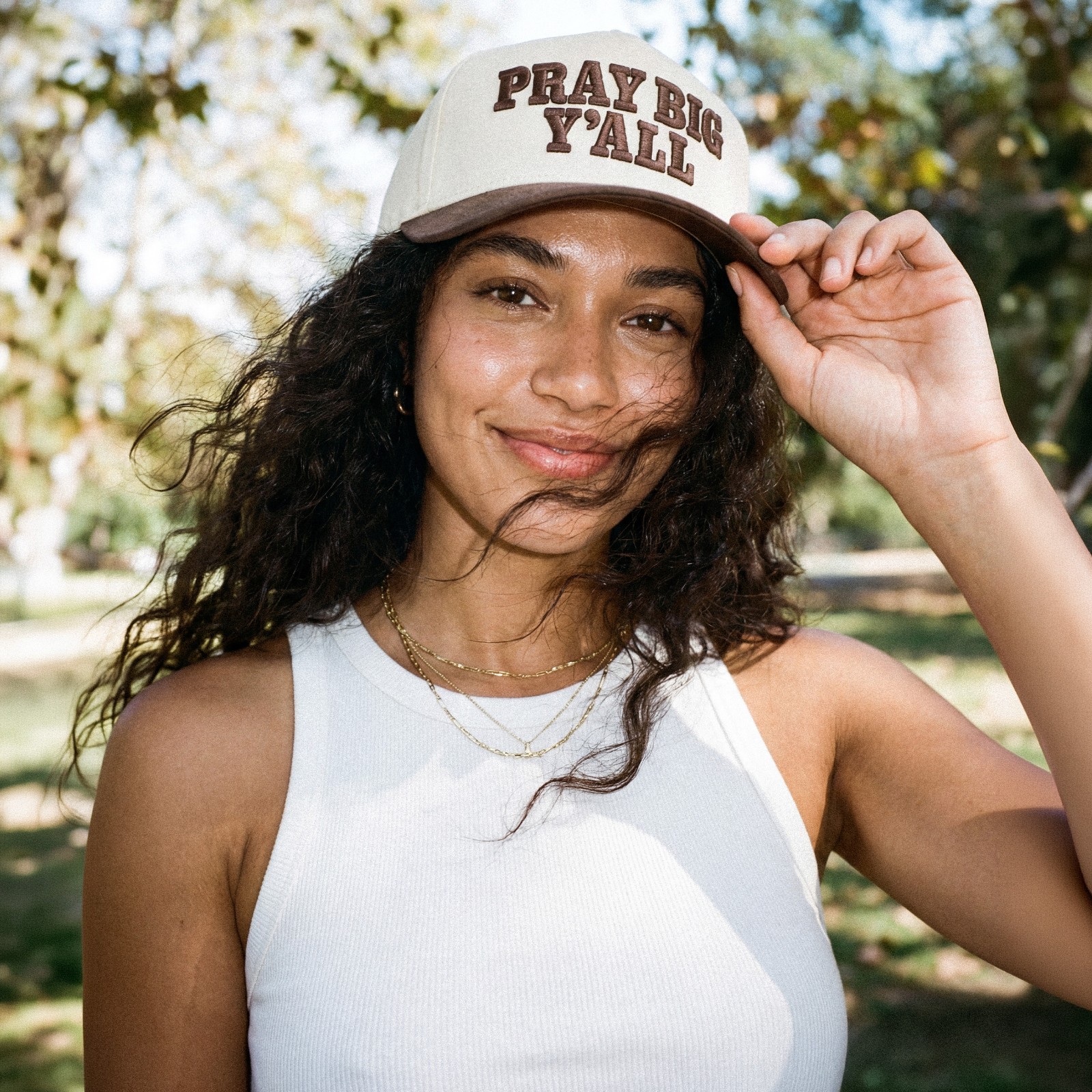 C.C Women PRAY BIG Y'ALL Letter Embroidered Snapback Baseball Tucker Cap Hat