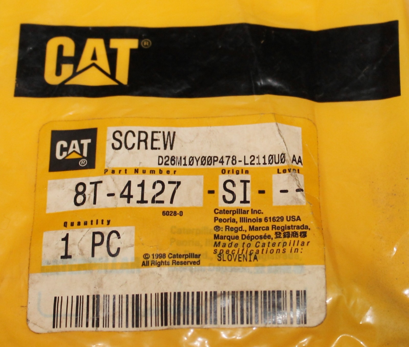CATERPILLAR CAT 8T 4127 SI Phillips Head Screw