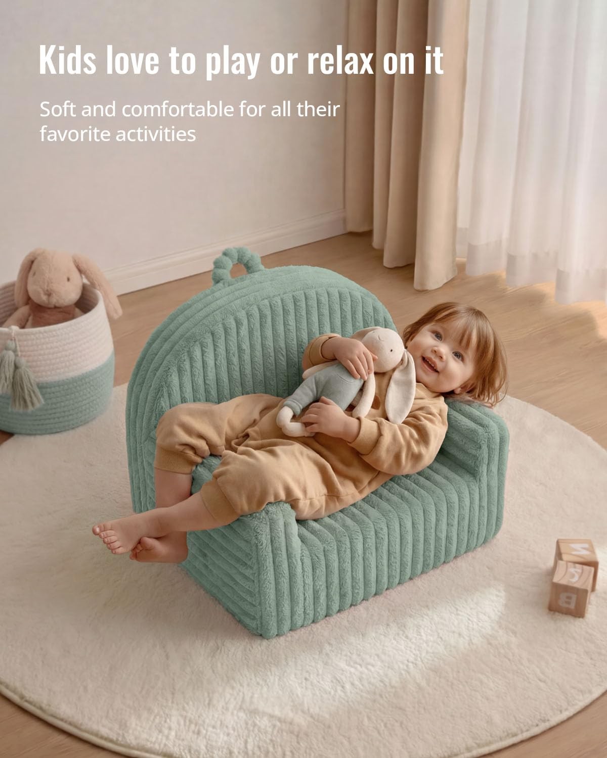 Toddler Chair, Snuggly Soft Kids Sofa Chair, Supportive Toddler Couch for Boy...