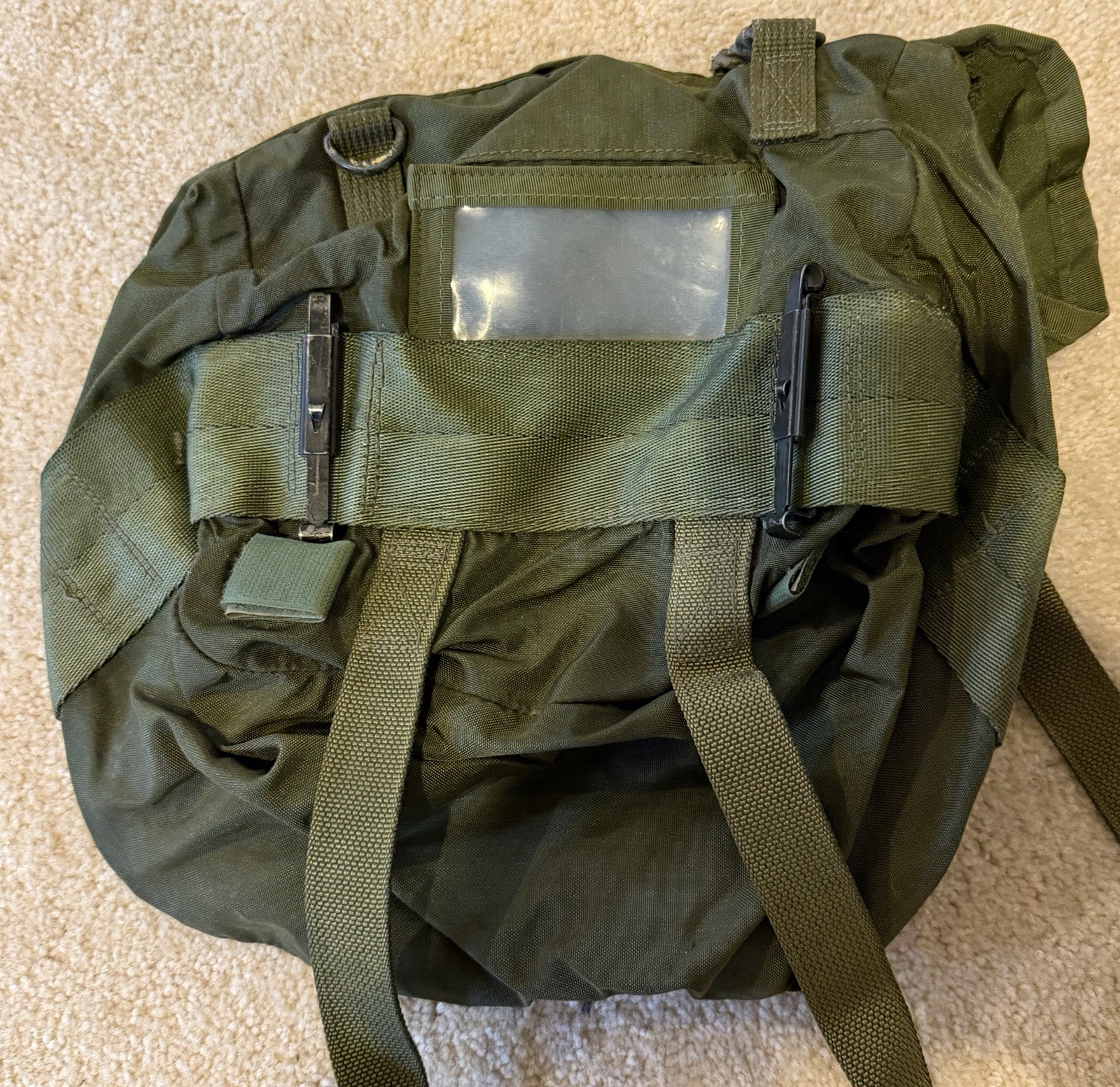 Military Green Canvas Bag with Straps and Buckles Militaria Original