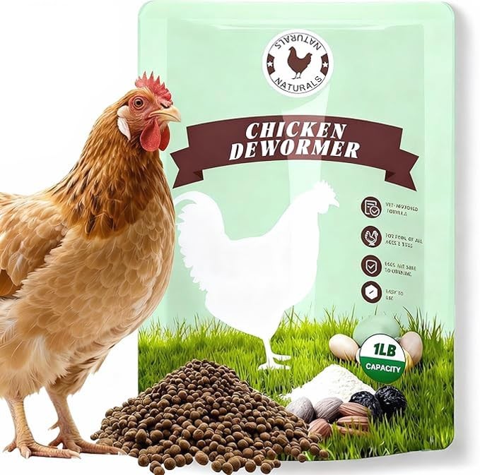 Natural Chicken Dewormer Powder - Chili Flavor | All-Natural Poultry Worm Tre...