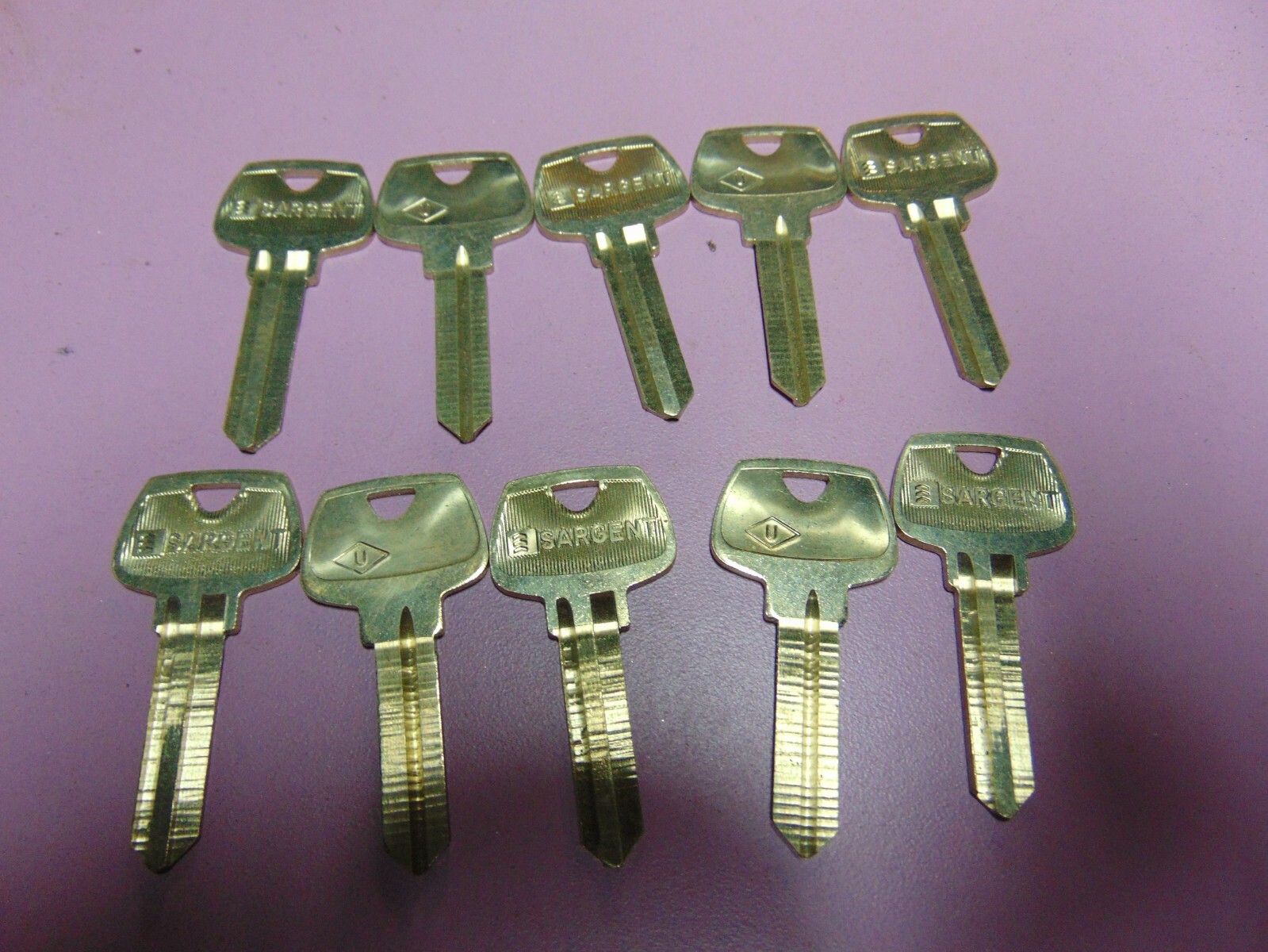 10 KEYS ORG. SARGENT U 6 PIN KEYS BLANKS UNCUT LOCKSMITH