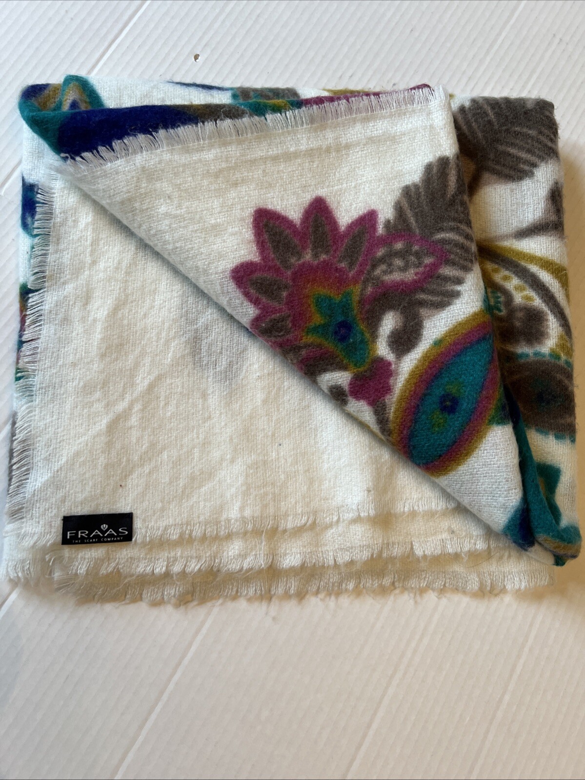 Fraas Large 52" Square Multi-Color Scarf Polyester/see Details