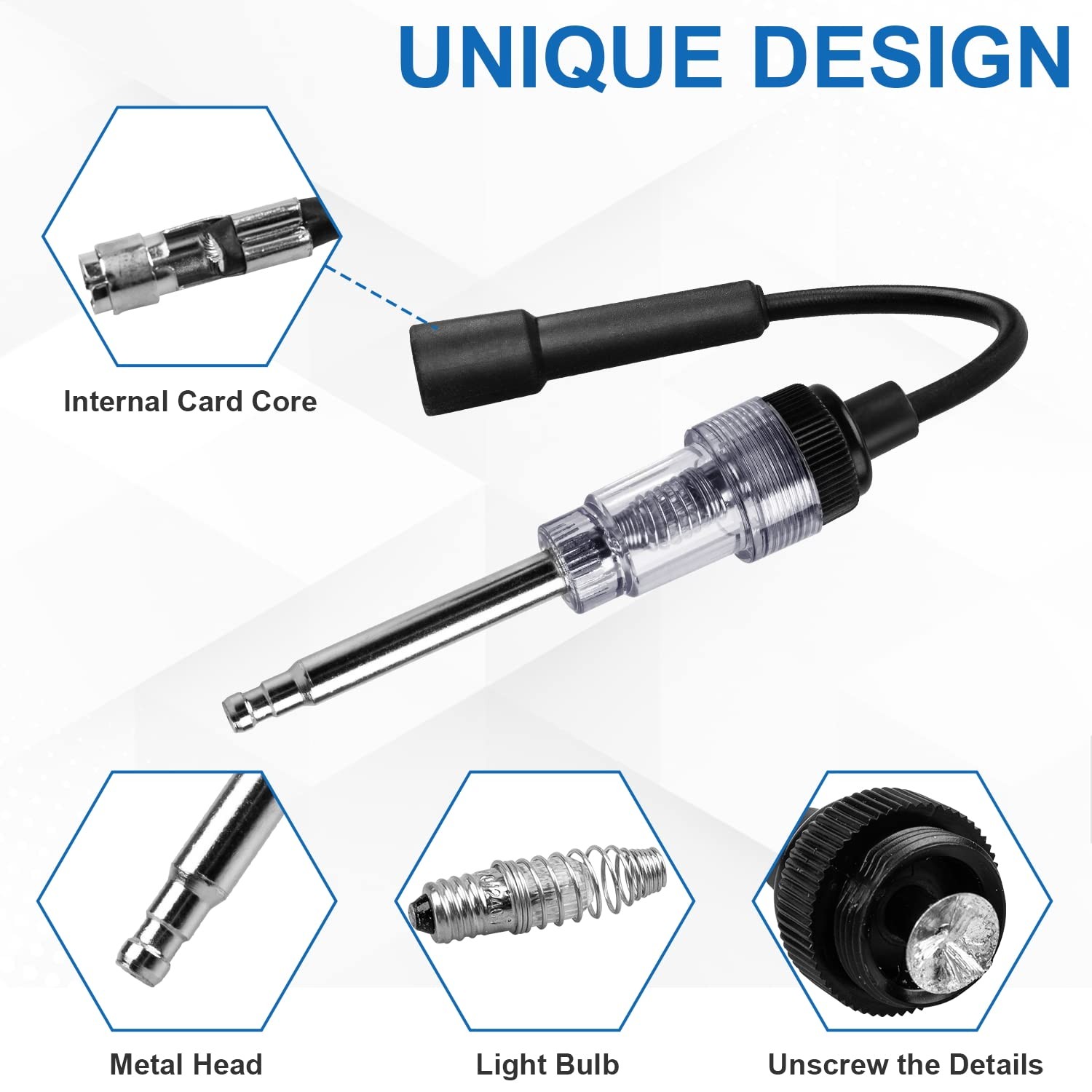 2PCS Inline Spark Plug Testers, Small Armature Diagnostic Detector Black