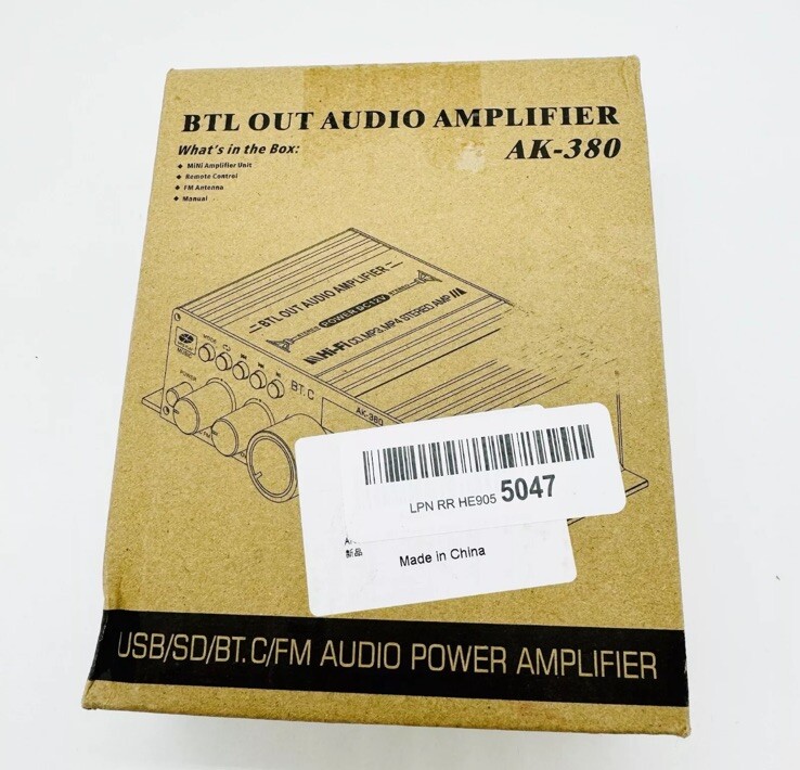 AK380 Bluetooth Audio Power Amplifier Speaker Receiver New