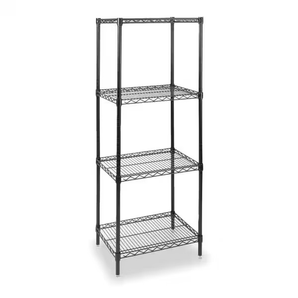 Manufacturer Varies Wire Shelving Unit, 18"D x 24"W x 63"H, 4 Shelves, Black