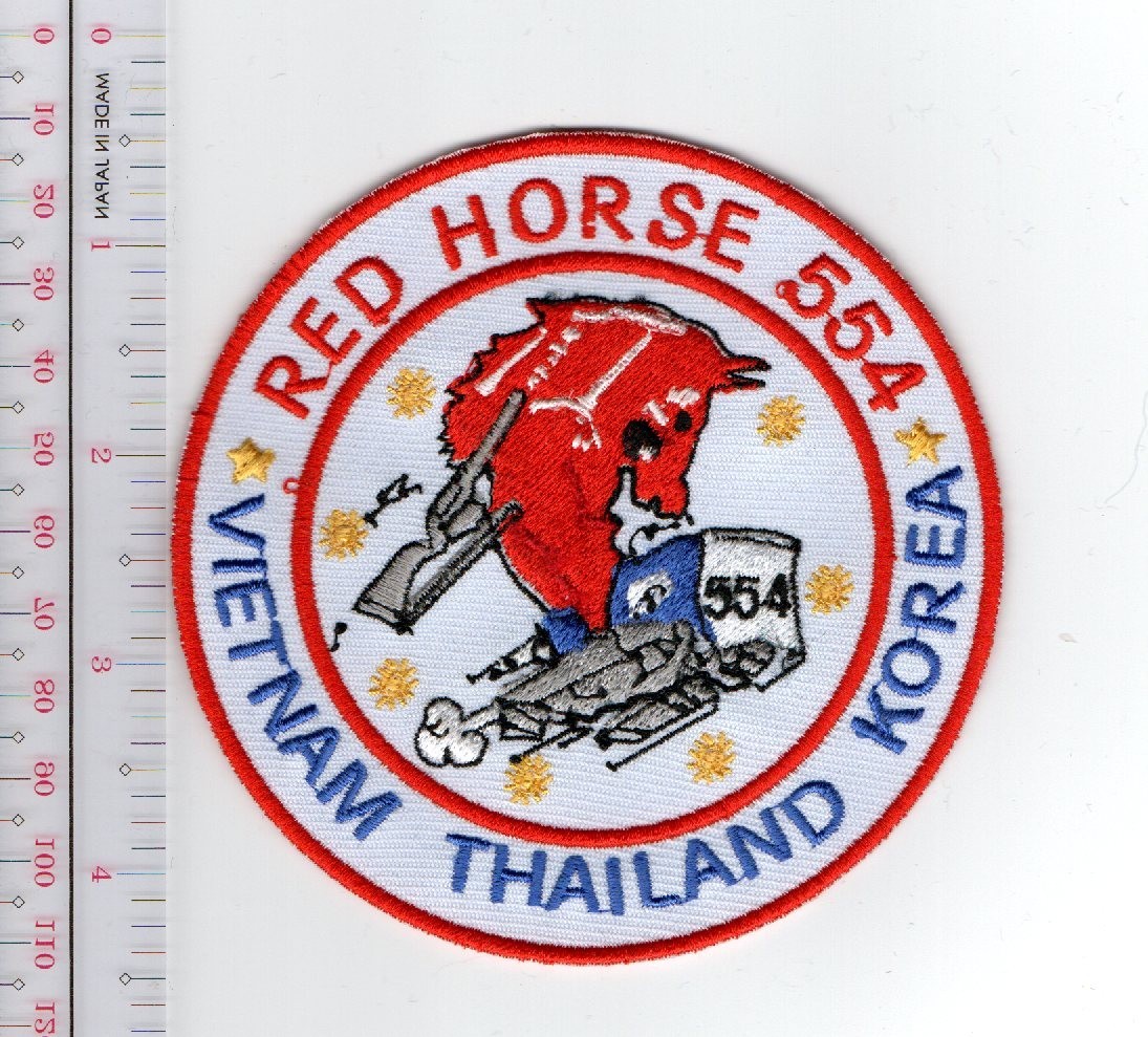 US Air Force Red Horse 554 Patch NO TARIFF