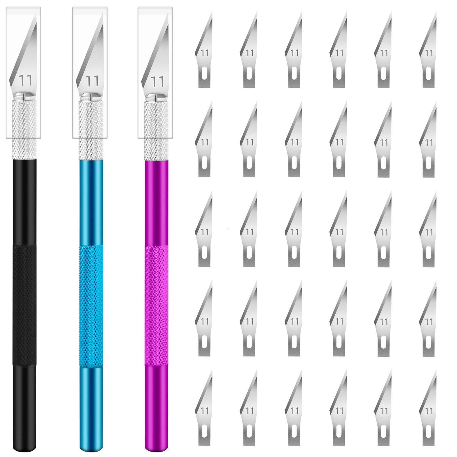 JETMORE Exacto Knife, 3 Exacto Knives with 30 Exacto Blades #11, Craft Knife,...