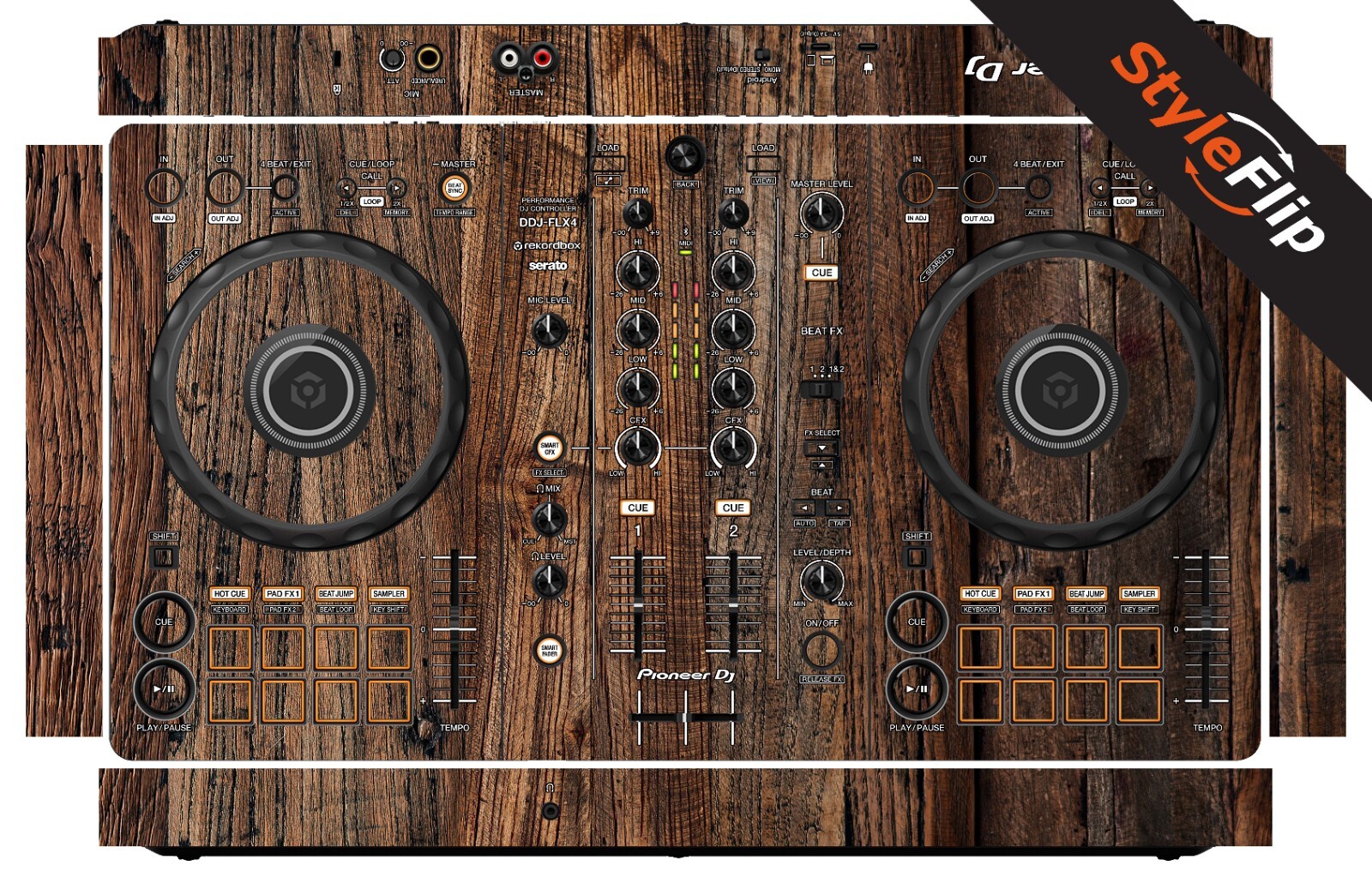 Pioneer DDJ-FLX4 Skin | Wood #3 | Protective Decal | StyleFlip Skins