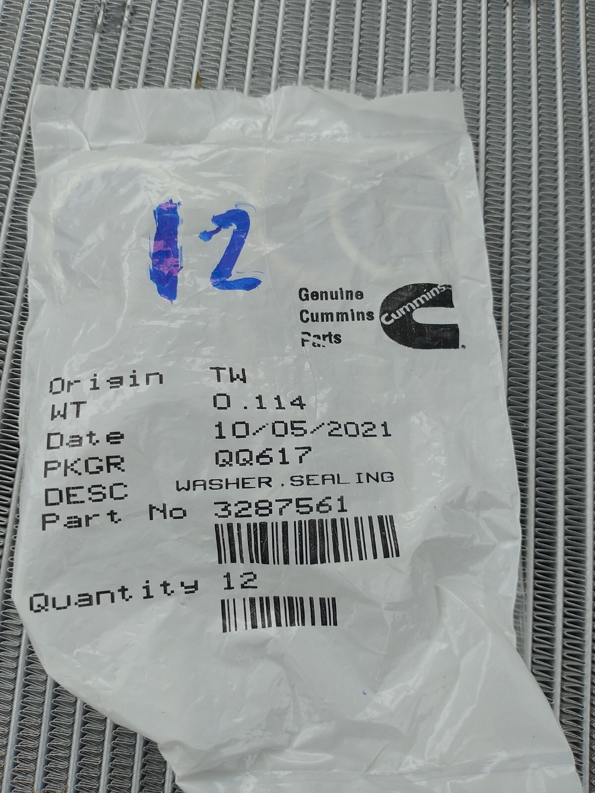Cummins Washer 3287561 12pk