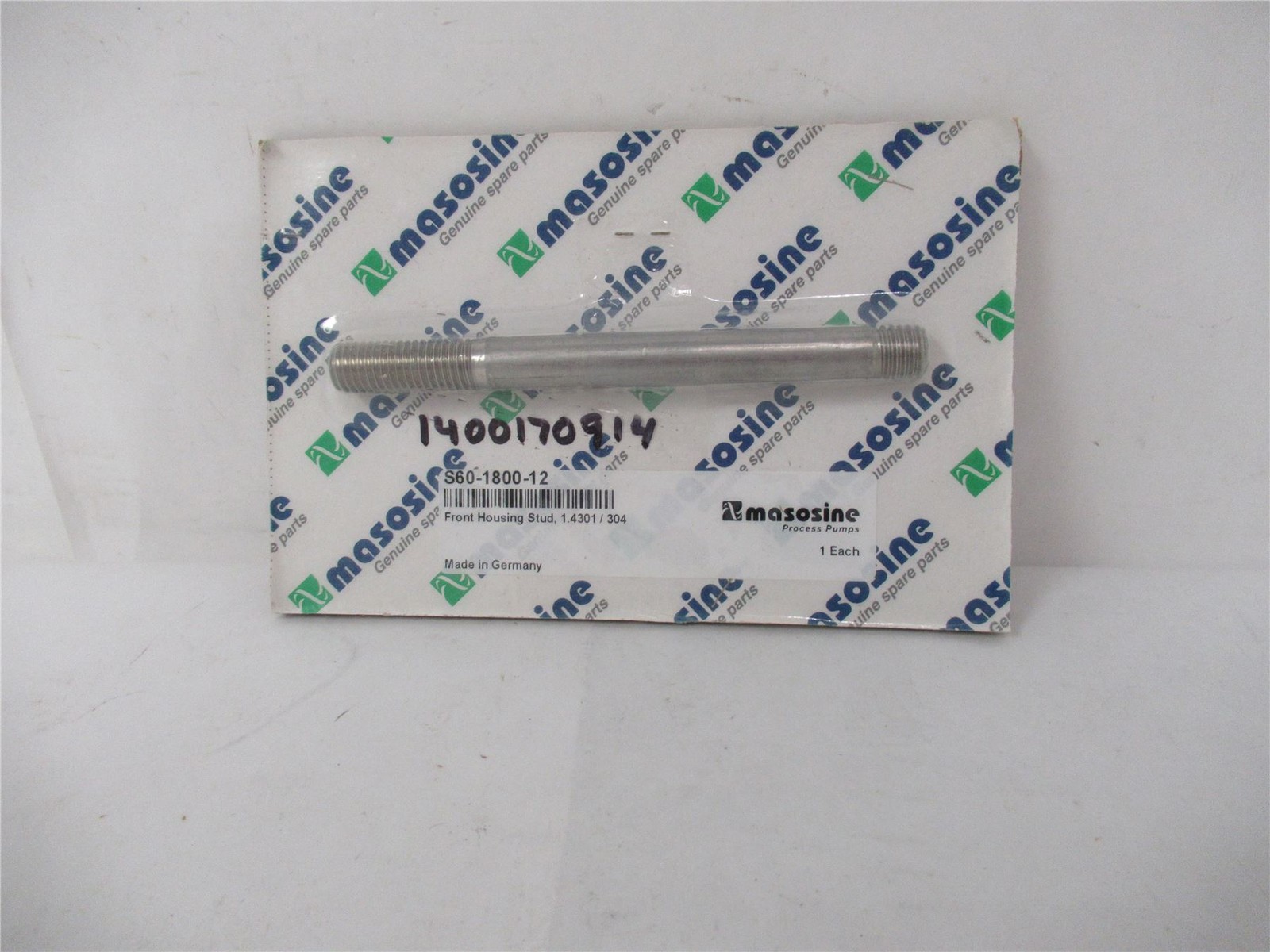 249500 New-No Box; Masosine S60-1800-12 Frount Housing Stud 1.4301/304