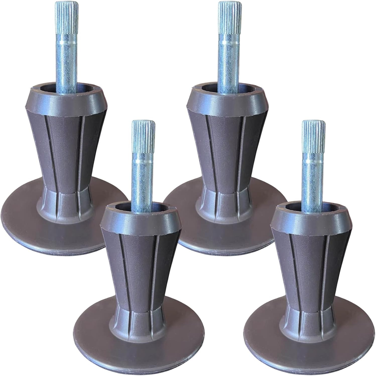 4PCS Heavy Duty Bed Frame Feet with Plastic Inserts, Prevent Sliding, Steel Stem