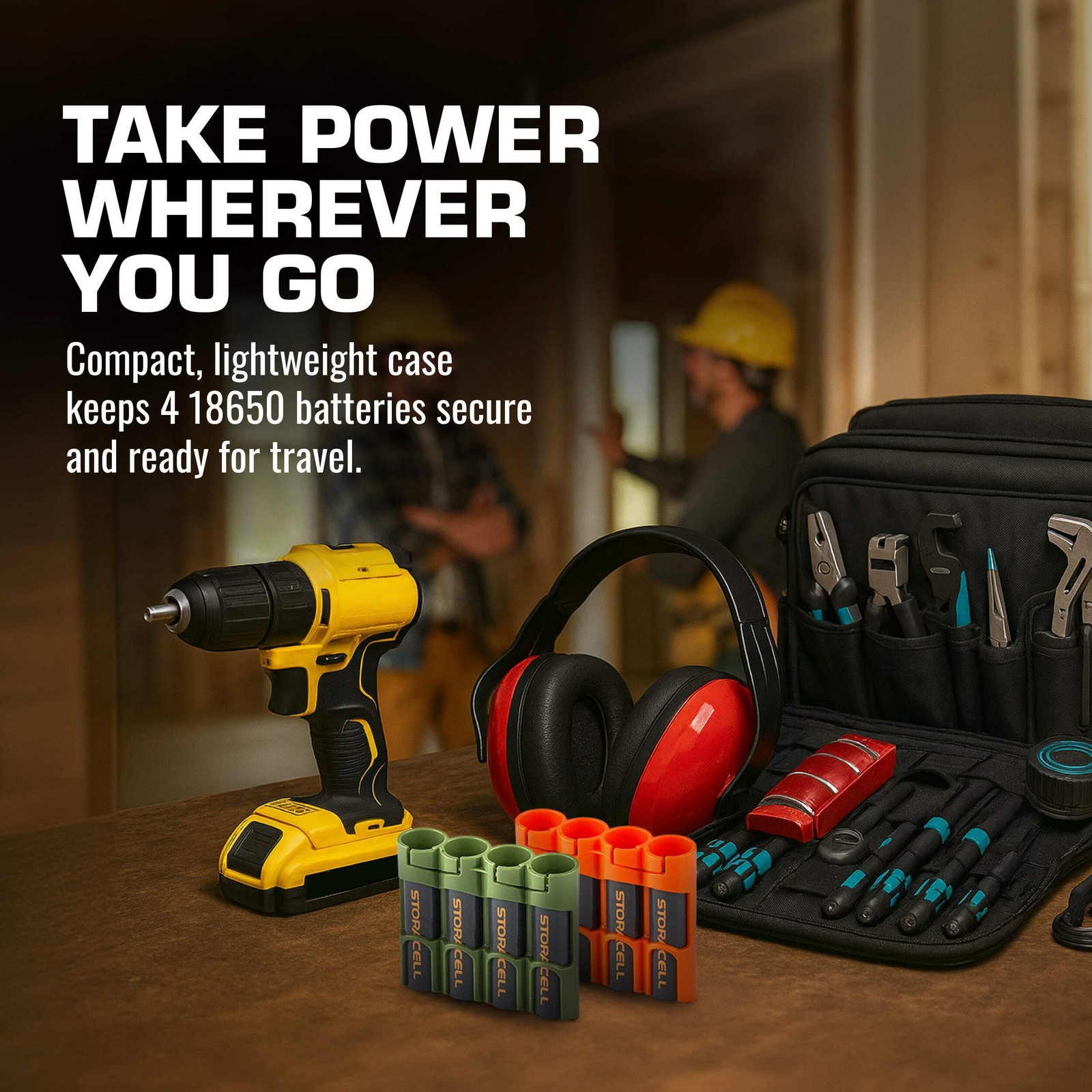 18650 Battery Caddy (Orange)