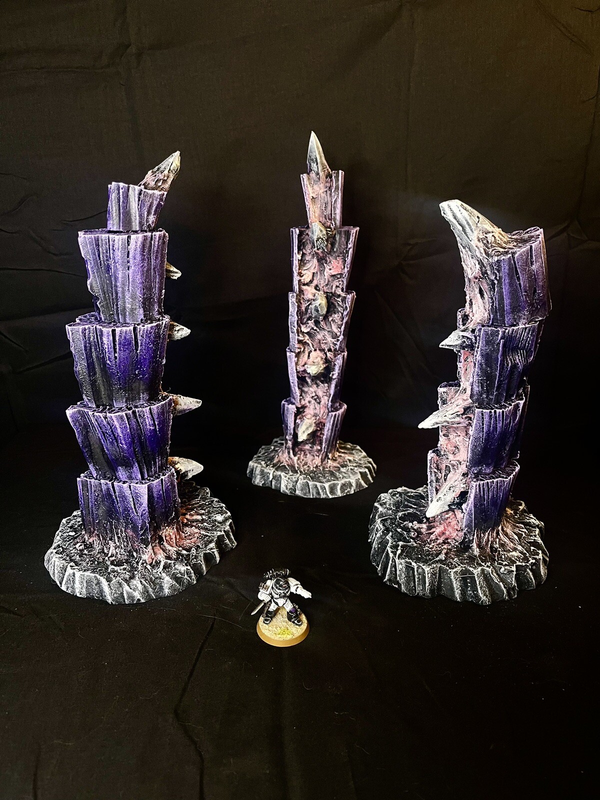 Alien Wargaming Terrain Compatible With Warhammer 40K Fully Painted Set
