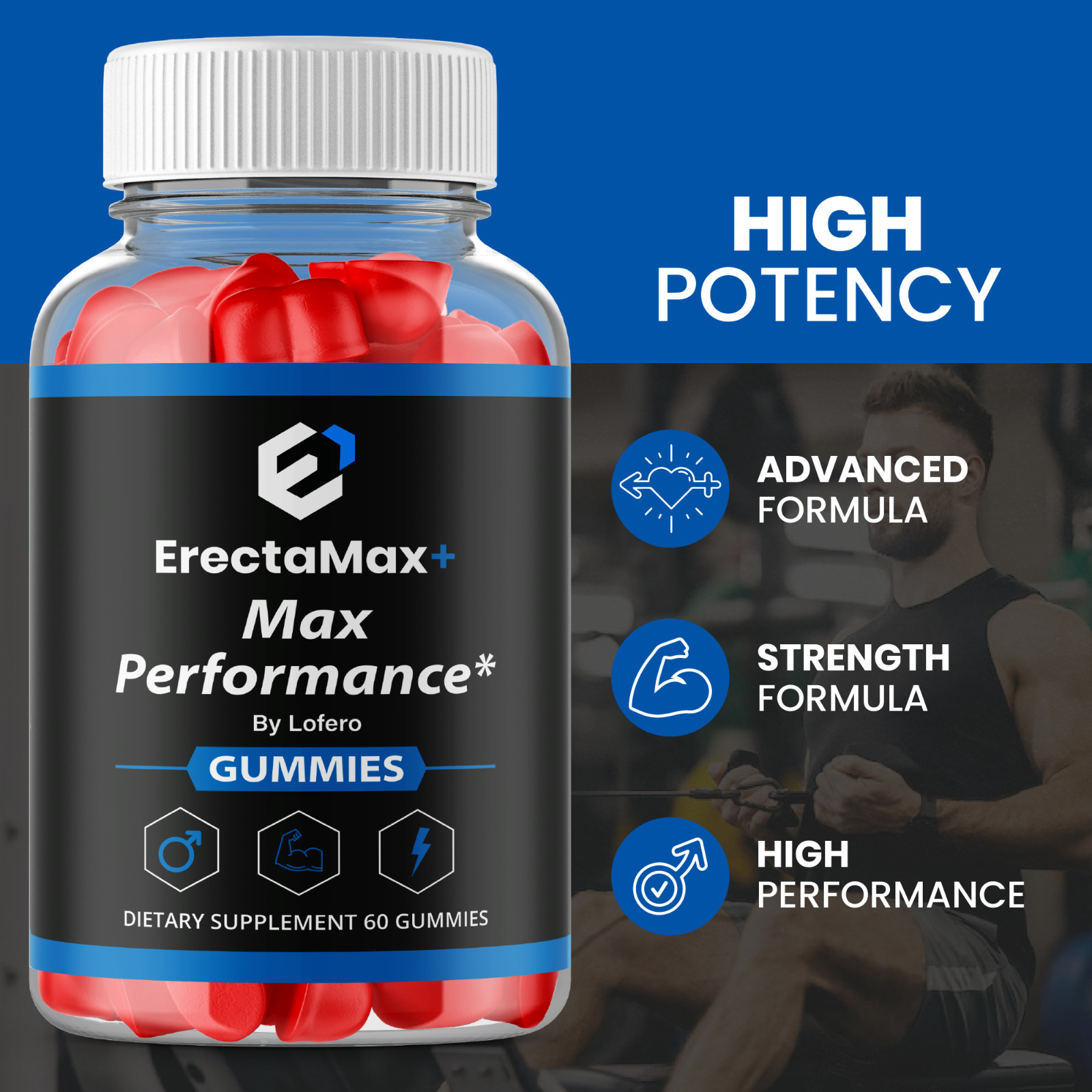 (3 Pack) Erecta Max Gummies for Men ed Male Gummys ErectaMax Gummys (180Ct)