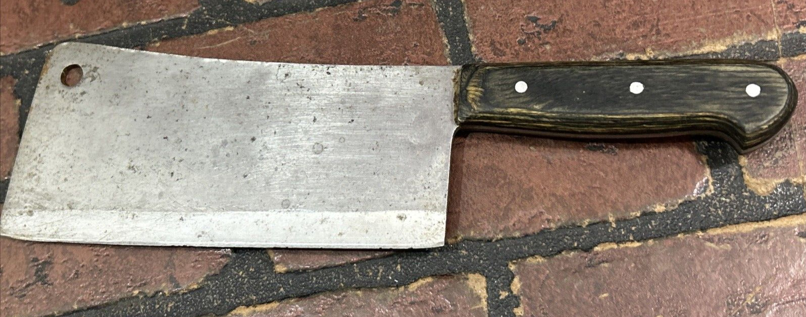 Vintage Meat Cleaver 8" heavy Full Tang