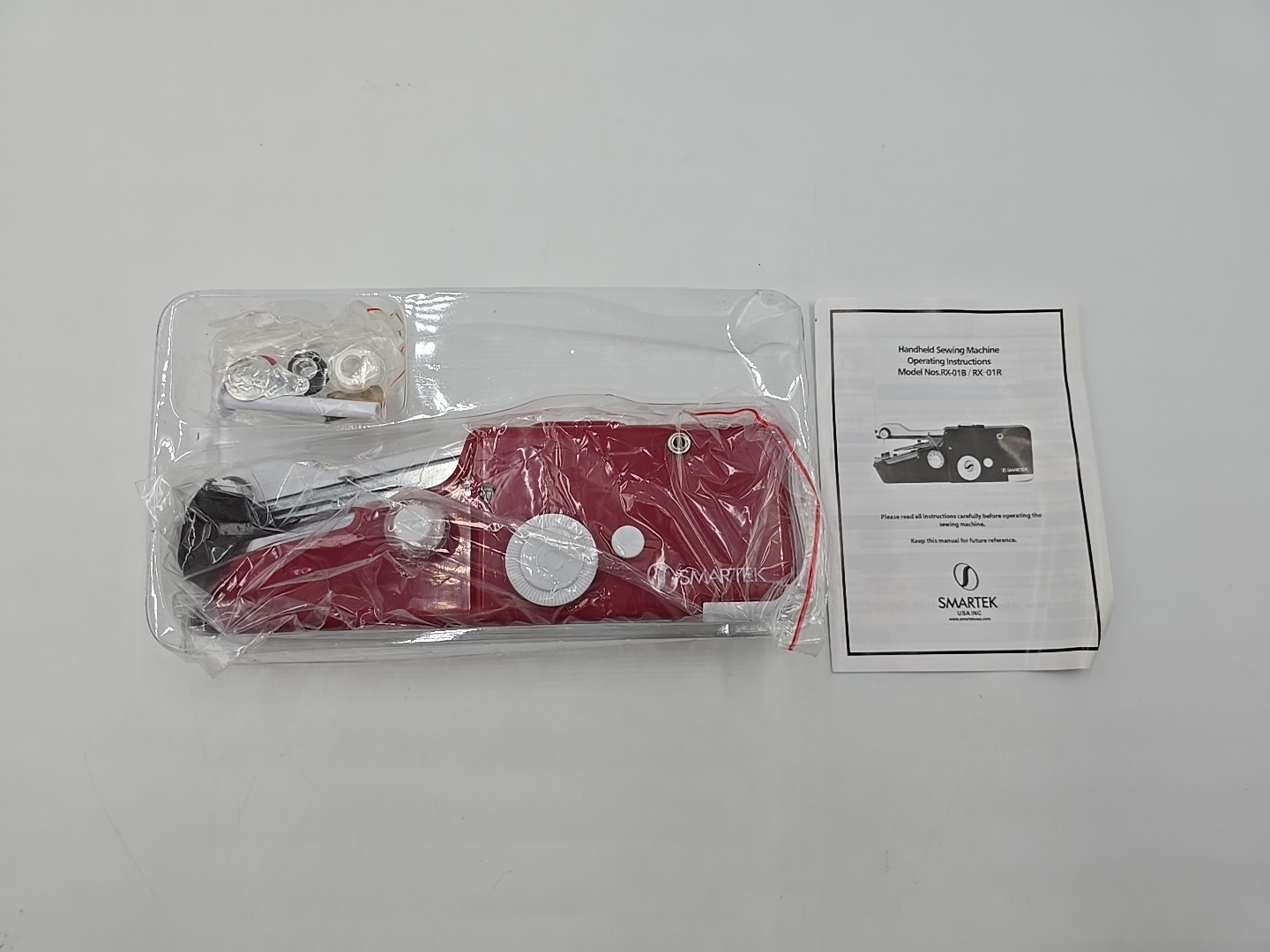 Smartek Portable Handheld Sewing Machine Red RX-01R Cordless Compact Lightweight