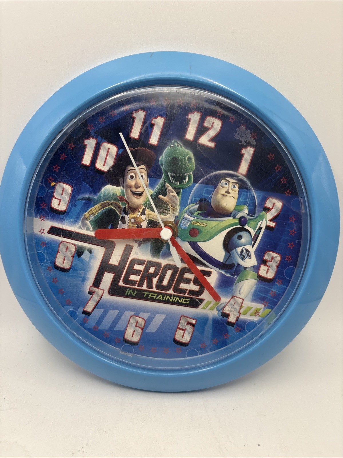 Disney Toy Story Wall Clock Woody Rex Buzz Light Light Year Blue 8.5” TESTED WOR