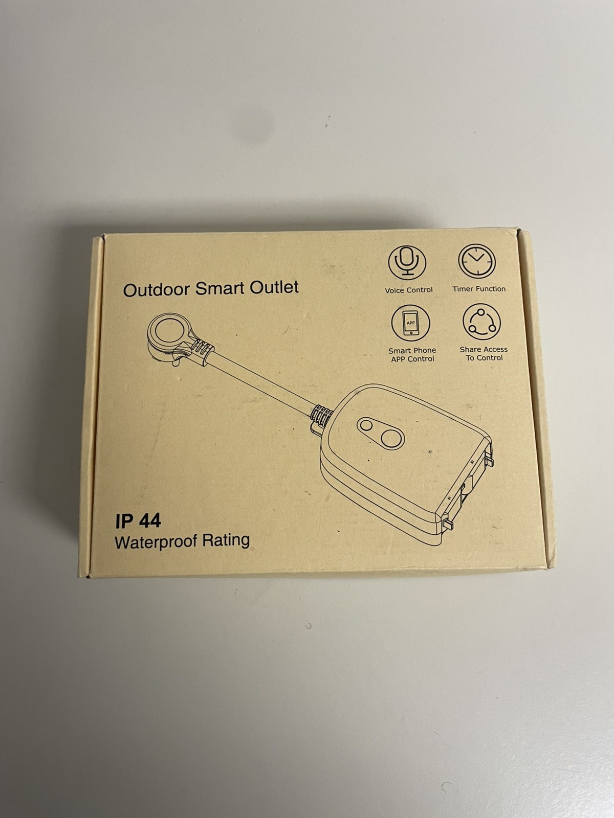 Acenx IP44 Waterproof Outdoor Smart Outlet Plug 2.4gh Wifi Voice/ Remote Control