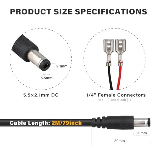 External Power Supply Cord for Game Trail Cameras