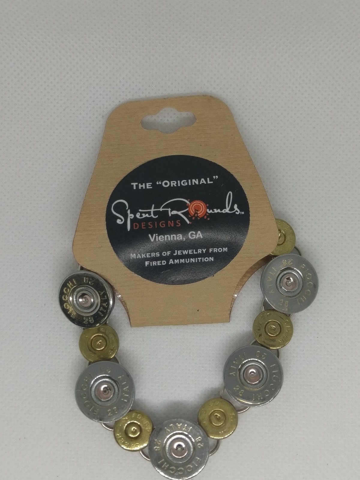 Spent Rounds 45 Calibur/28 Gauge Gold/Silver Bracelet