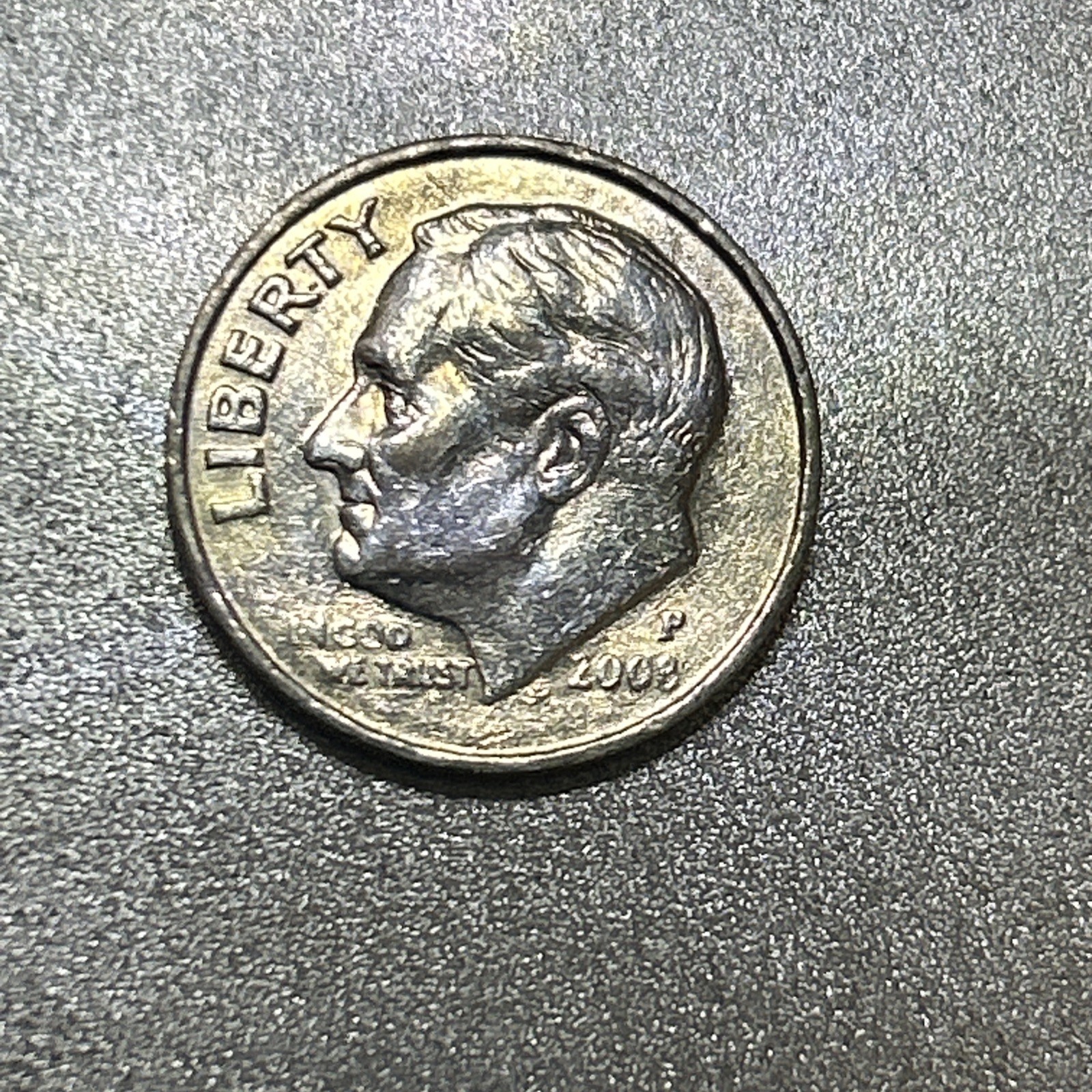 2008 P Roosevelt Dime Small Die Crack On Obverse
