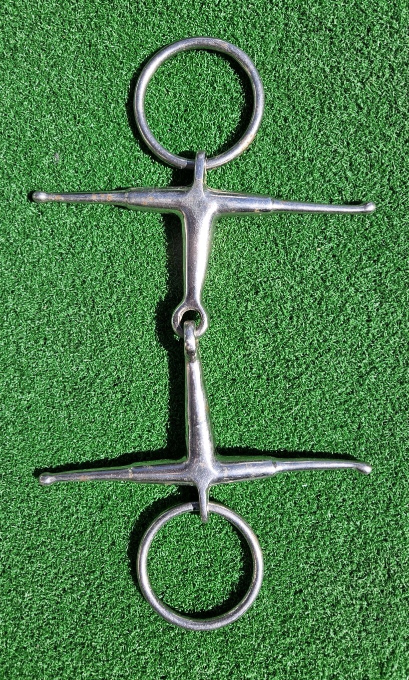 4 1/4" stainless steel Fulmer full cheek snaffle bit
