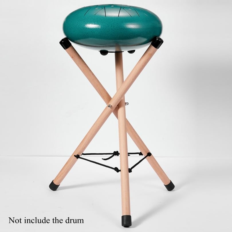 Handpan Drum Stand, Solid Beech Wood Tongue Drum Bracket, Adjustable Tripod S...