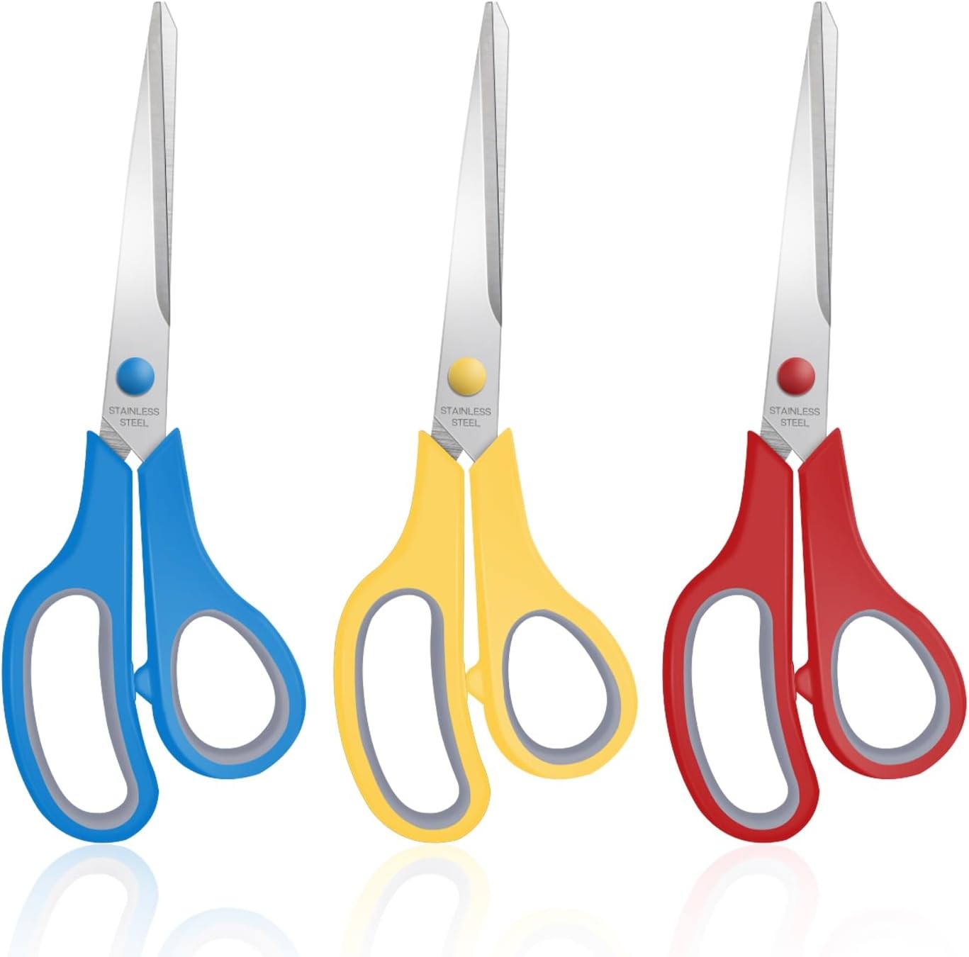 3 Packs 8" Sewing Craft Scissors Bulk,Multipurpose Heavy Duty Sharp Paper