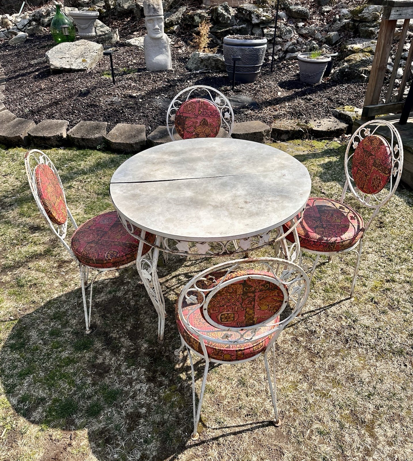 Vintage Wrought Iron Outdoor Patio Set 1960’s