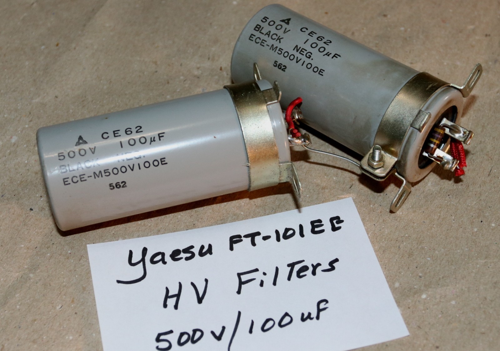 YAESU FT-101EE HV Caps... (500v/100ufd)