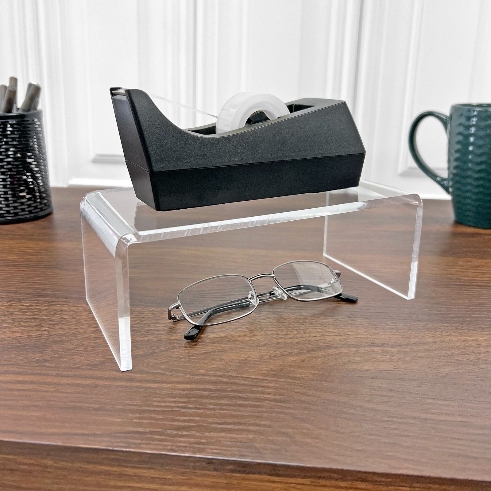 Plymor Clear Acrylic Rectangular Display Riser, 3" H x 8" W x 4" D (1/4" thick)