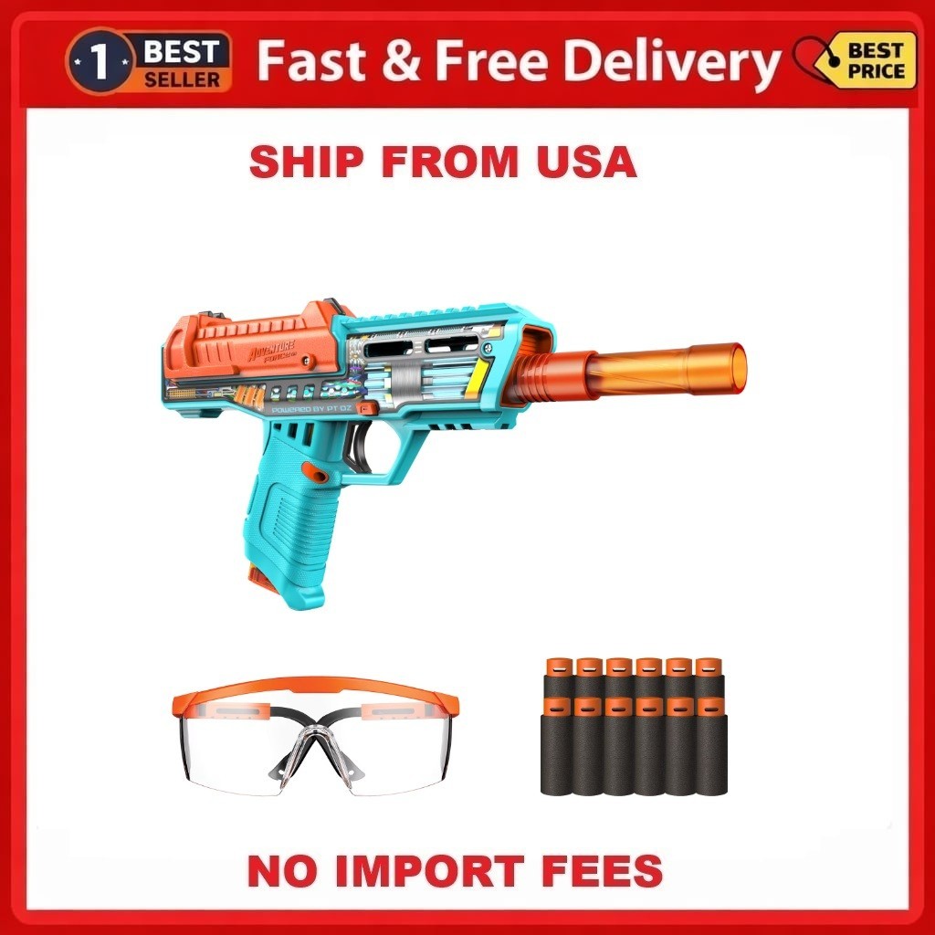 Adventure Force Brute Pro Ultimate Clip Fed Slamfire Foam Dart Blaster 17 Pieces