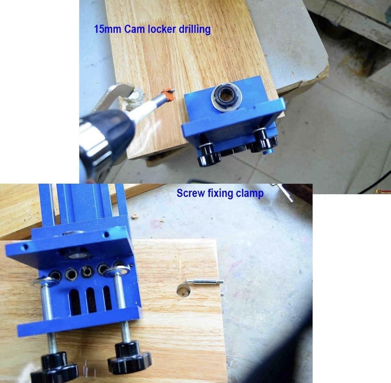 Adjustable Doweling Jig Kit with 5 Drill Sleeves for Precise Woodworking
