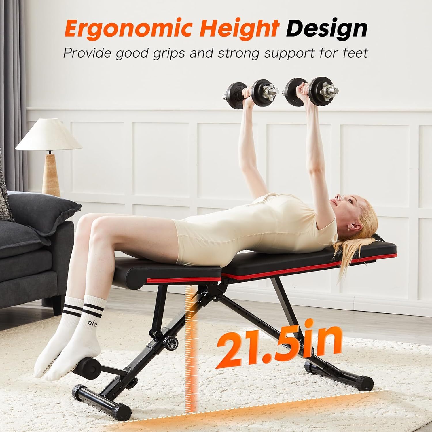 Full Body Exercise Weight Bench Adjustable Workout Bench Home Gym Foldable Press