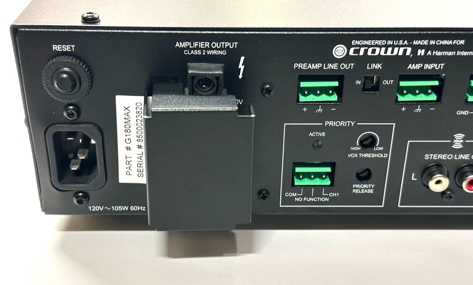 CROWN G180MAX Tuner Mixer Amplifier
