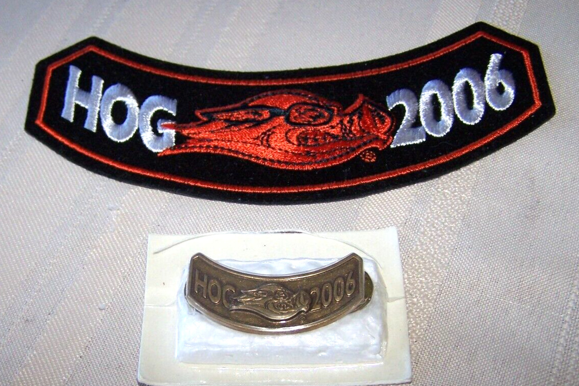 Harley Davidson Owners Group HOG 2006 Rocker Patch & Pin Set - NEW