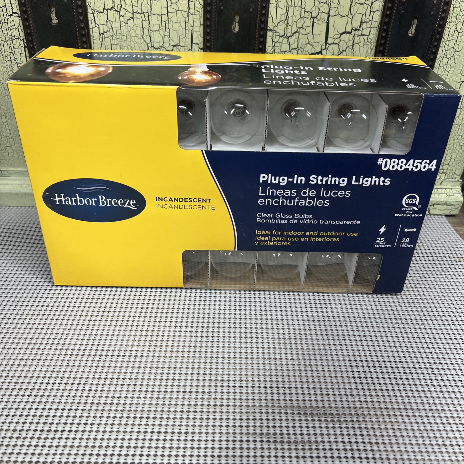 Harbor Breeze 28-ft 25-Light White-Incandescent Plug-in Bulbs String Lights-NEW