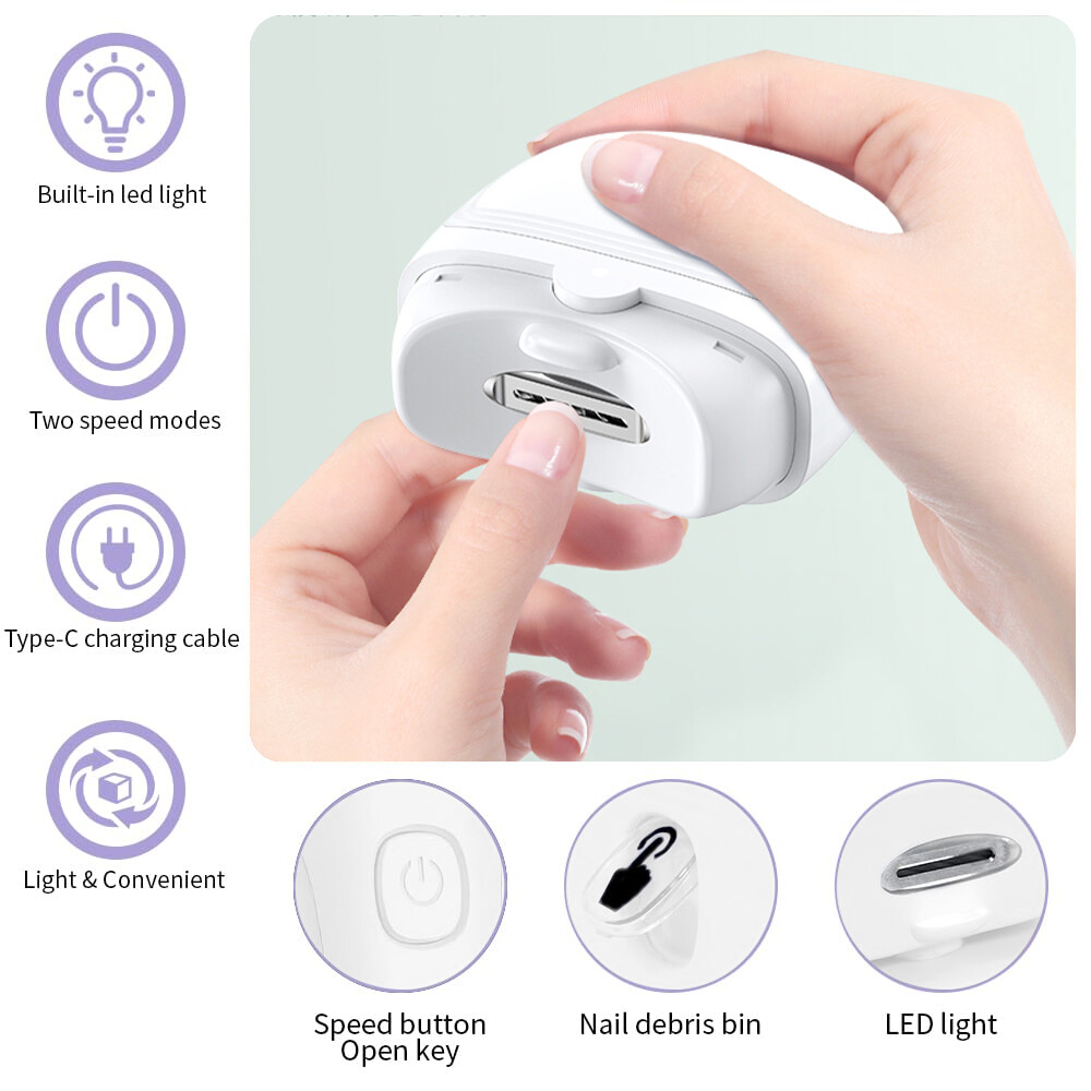 USB electric nail clipper Automatic nail clipper with trimmer