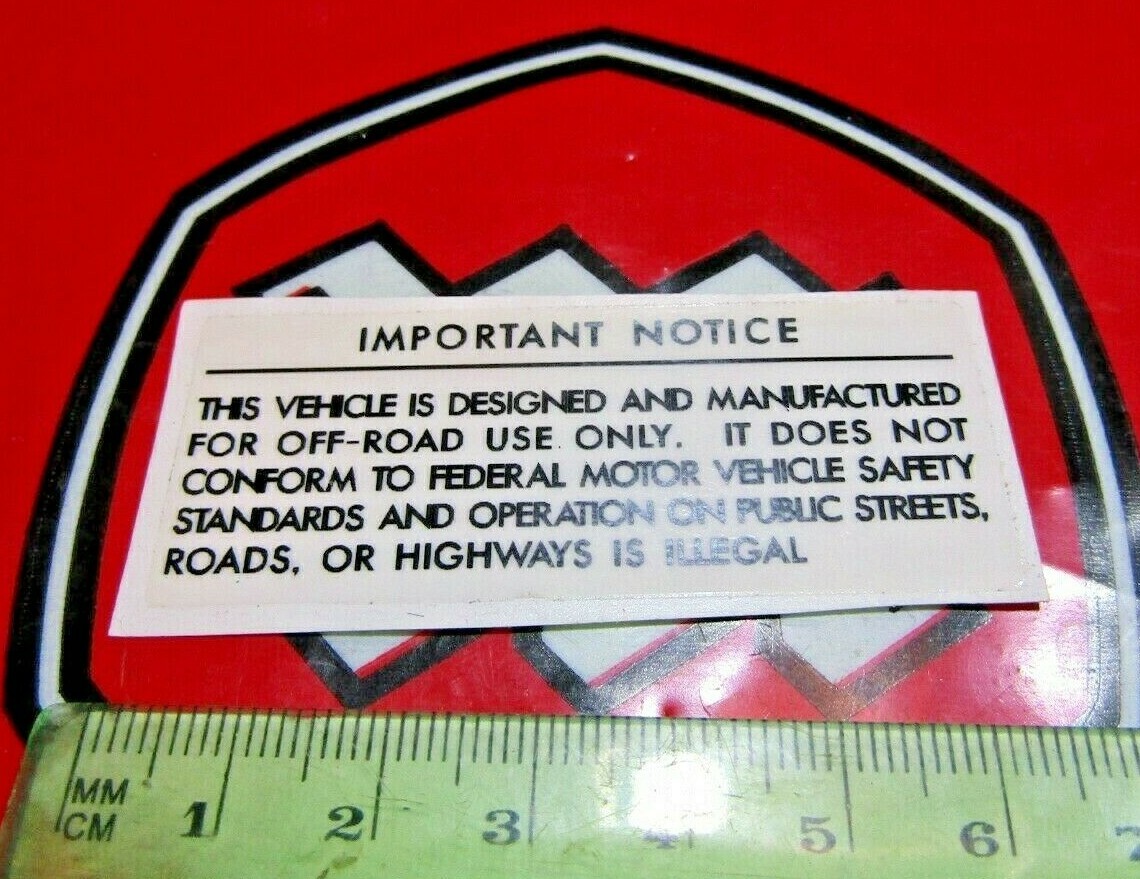 Montesa Cappra 125 250 360 Disclaimer Decal NOS Cappra Enduro Scorpion