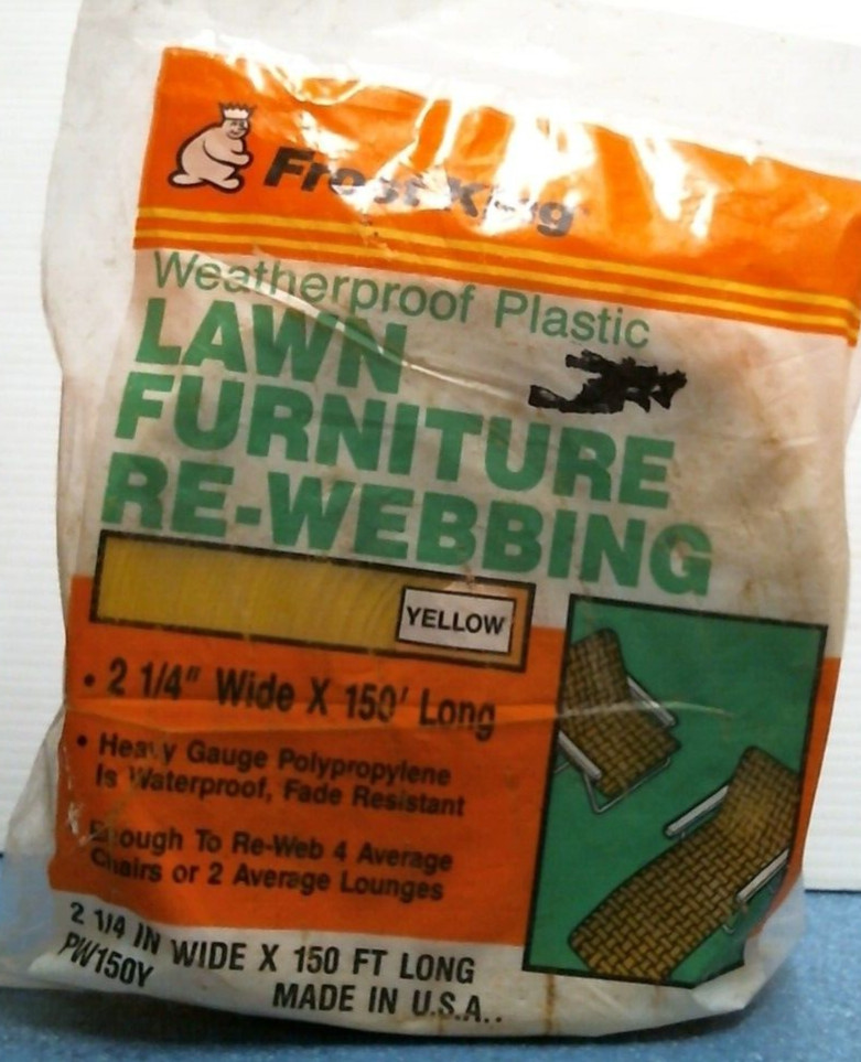 Frost King Lawn Furniture Re-Webbing 2-1/4" w. X 150' l., Yellow (PW150Y) FS