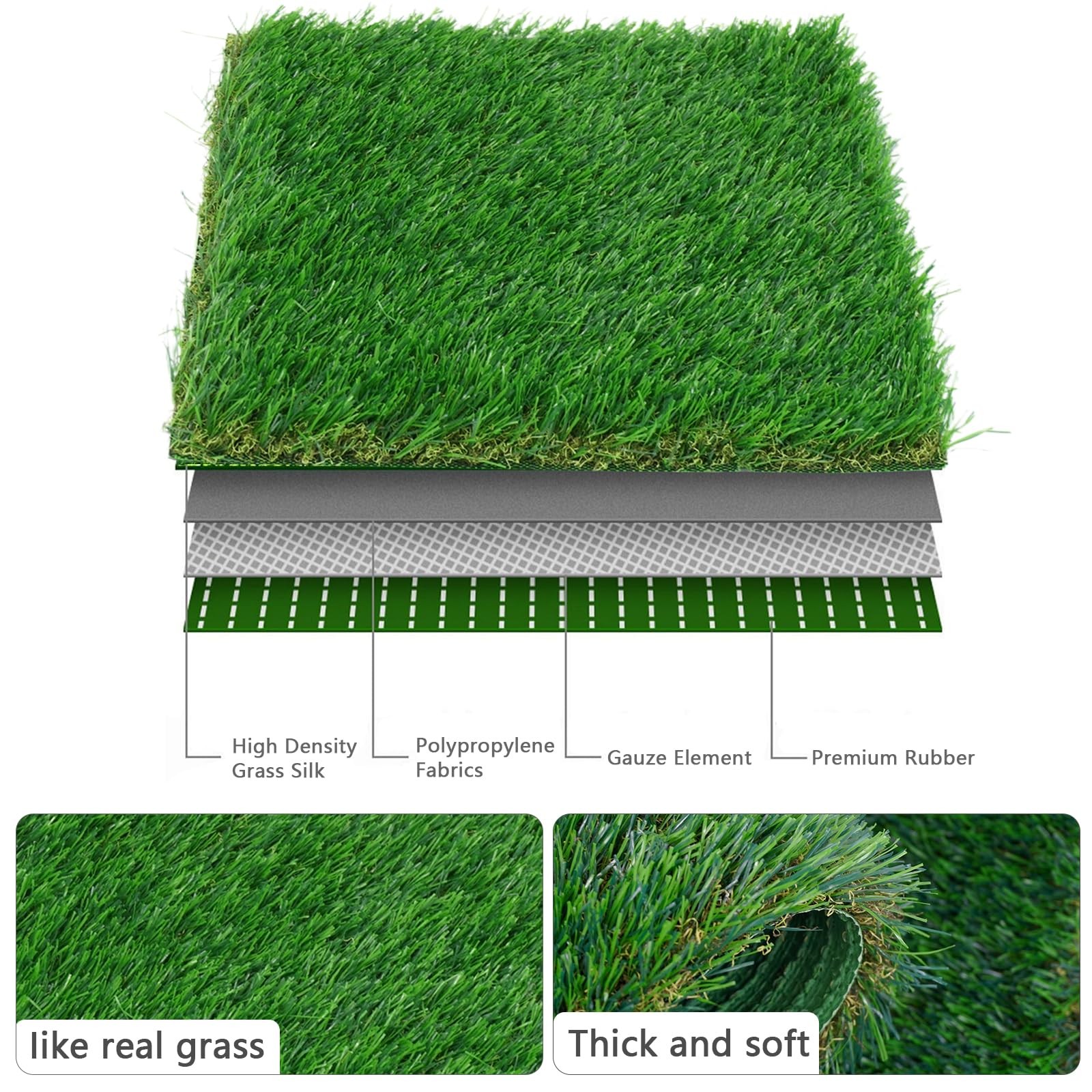 Chicken Nesting Box Pads, Washable Artificial Grass Liners, 8 Pack