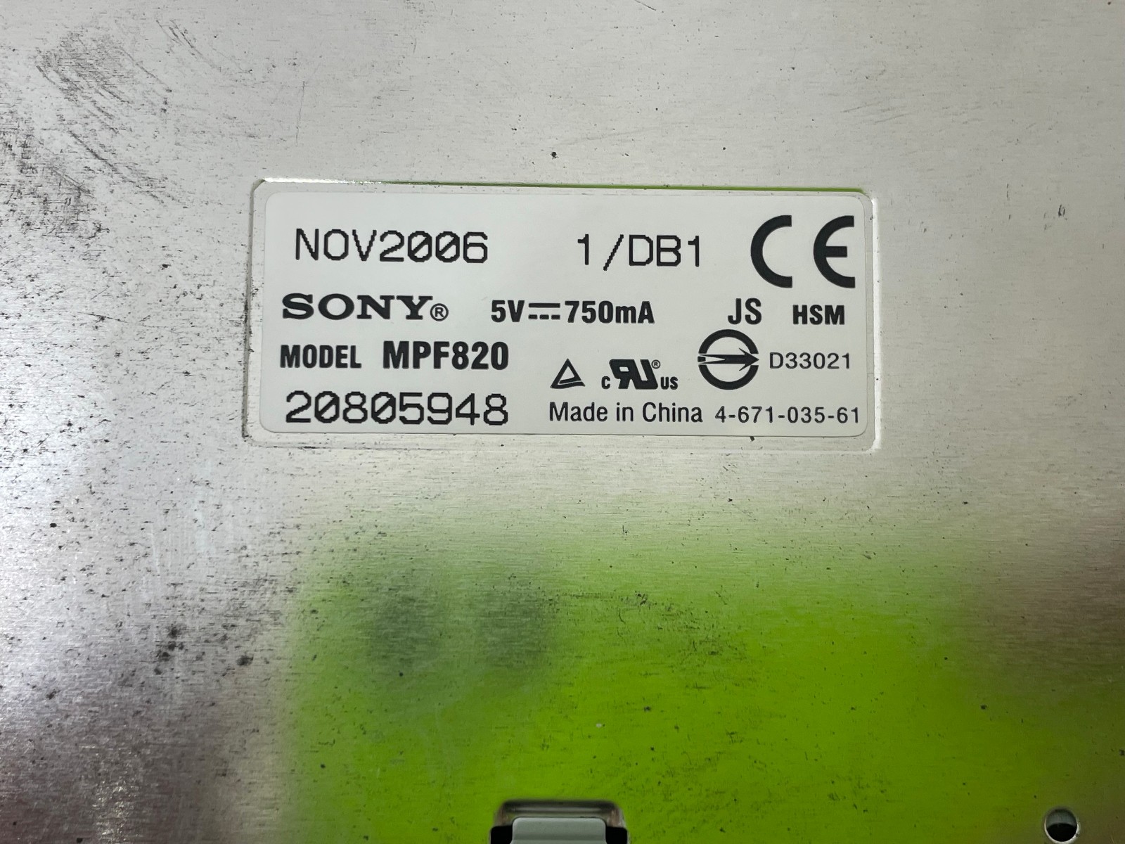 Sony MPF820 Slime-line 3.5" Floppy Disk Drive Dell P9566