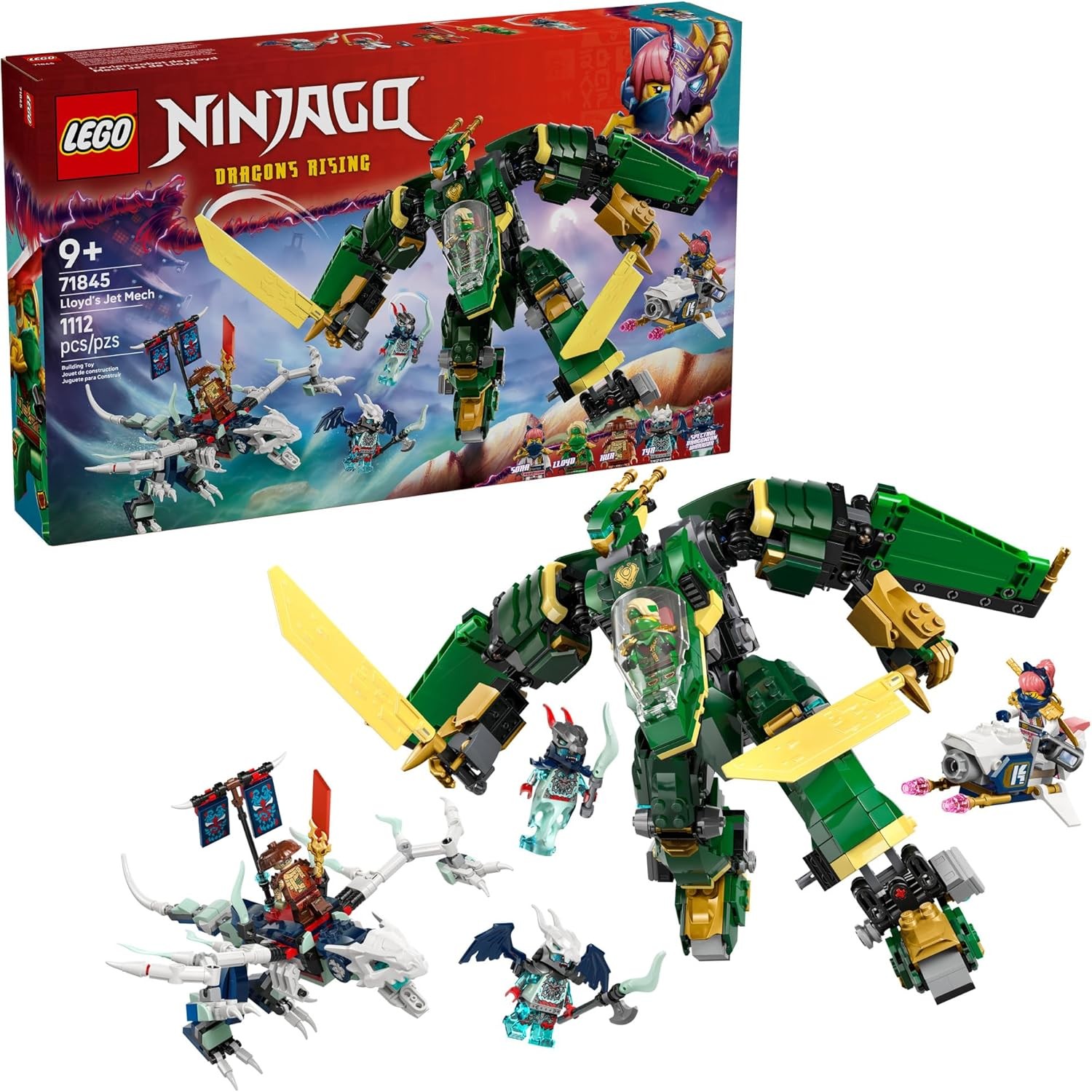 LEGO NINJAGO 71845 Lloyd's Jet Mech Building Set 1112 Pieces - Read Description