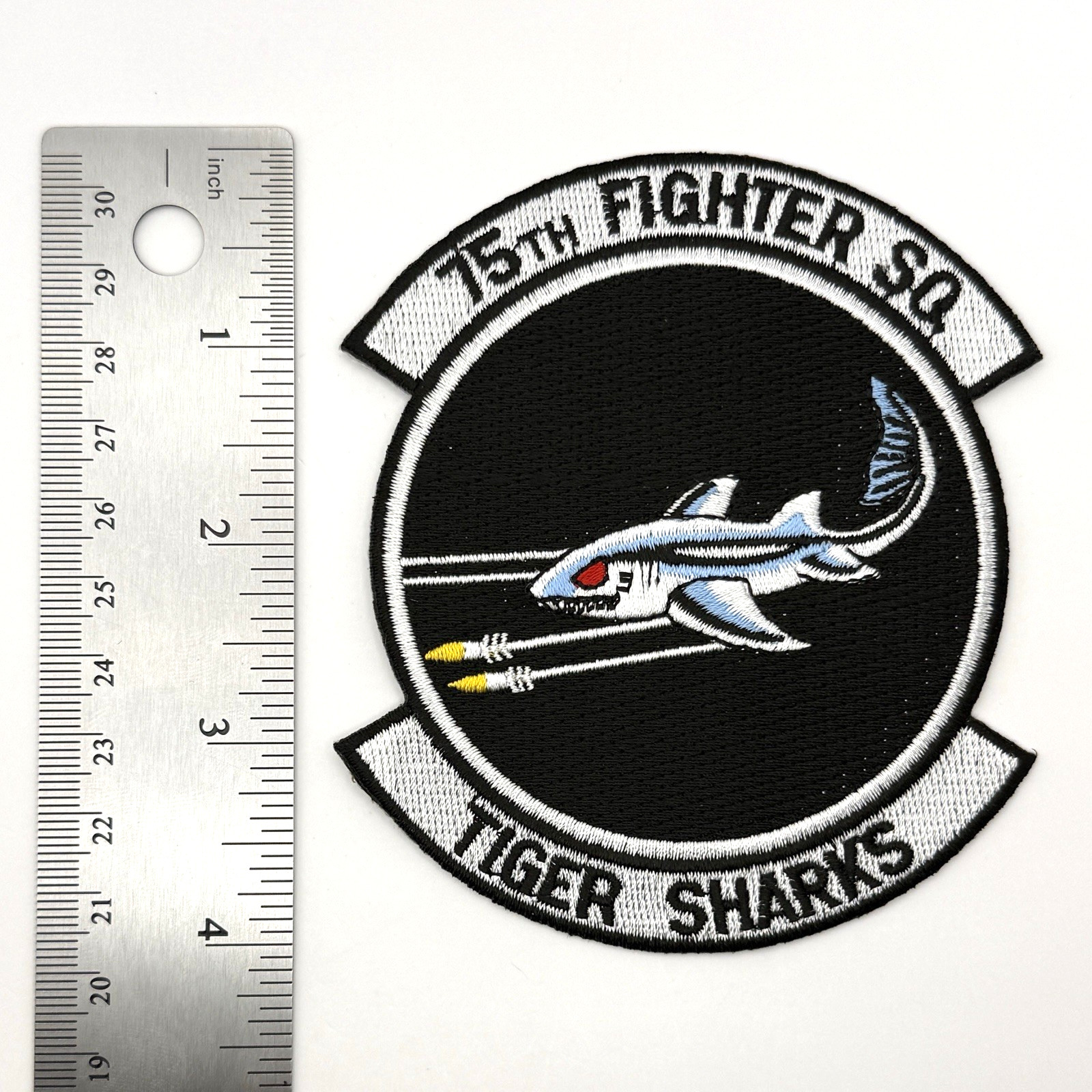 75th Fighter Squadron "Tiger Sharks" Moody AFB A-10 Thunderbolt 4" Iron-On Patch