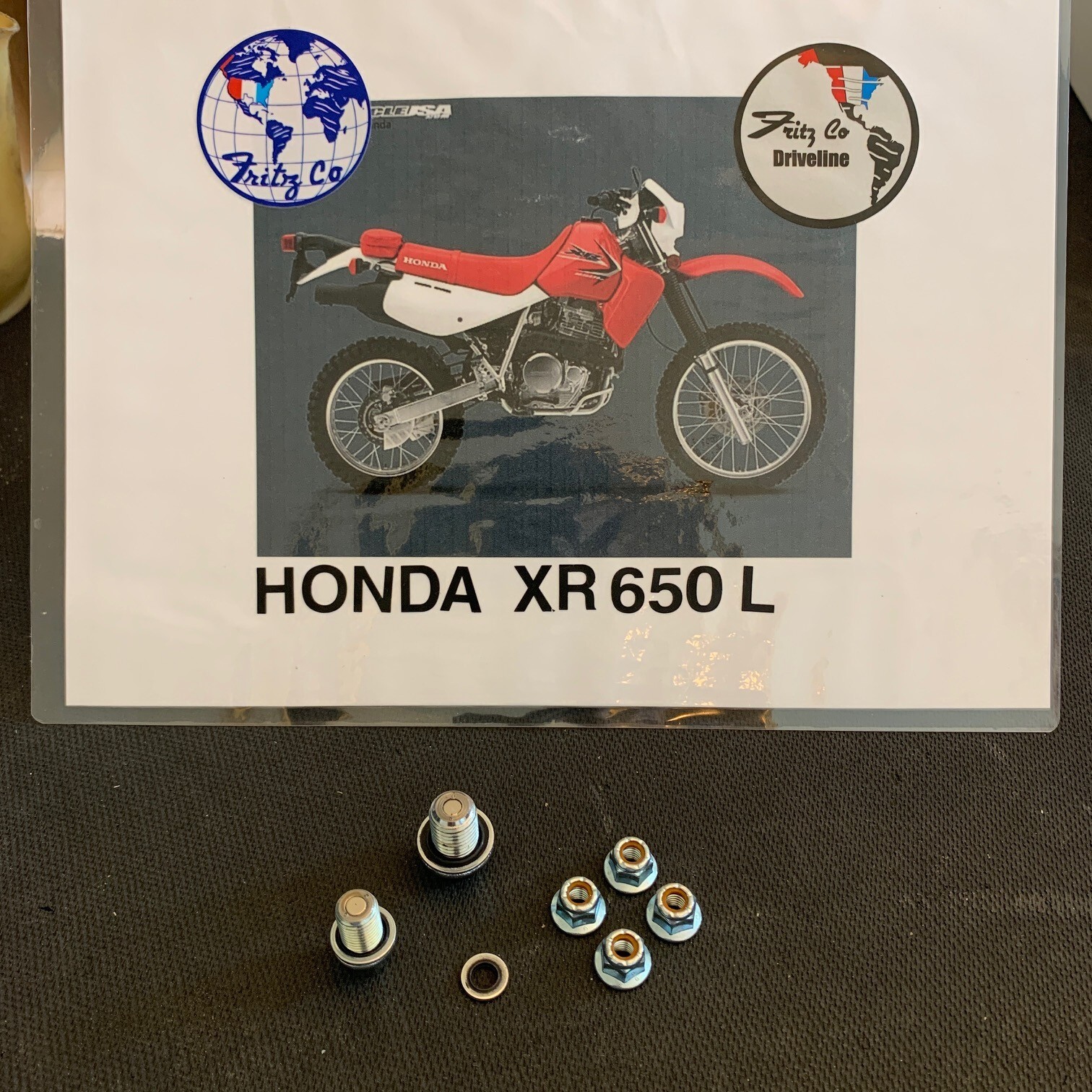 Honda XR650L 93-26 magnetic engine/frame oil drain plugs & HD fork clamp nuts